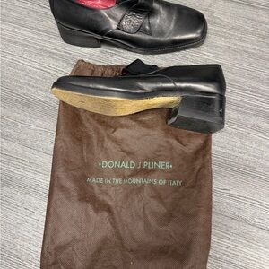 Donald J. Pliner Black Leather Loafers